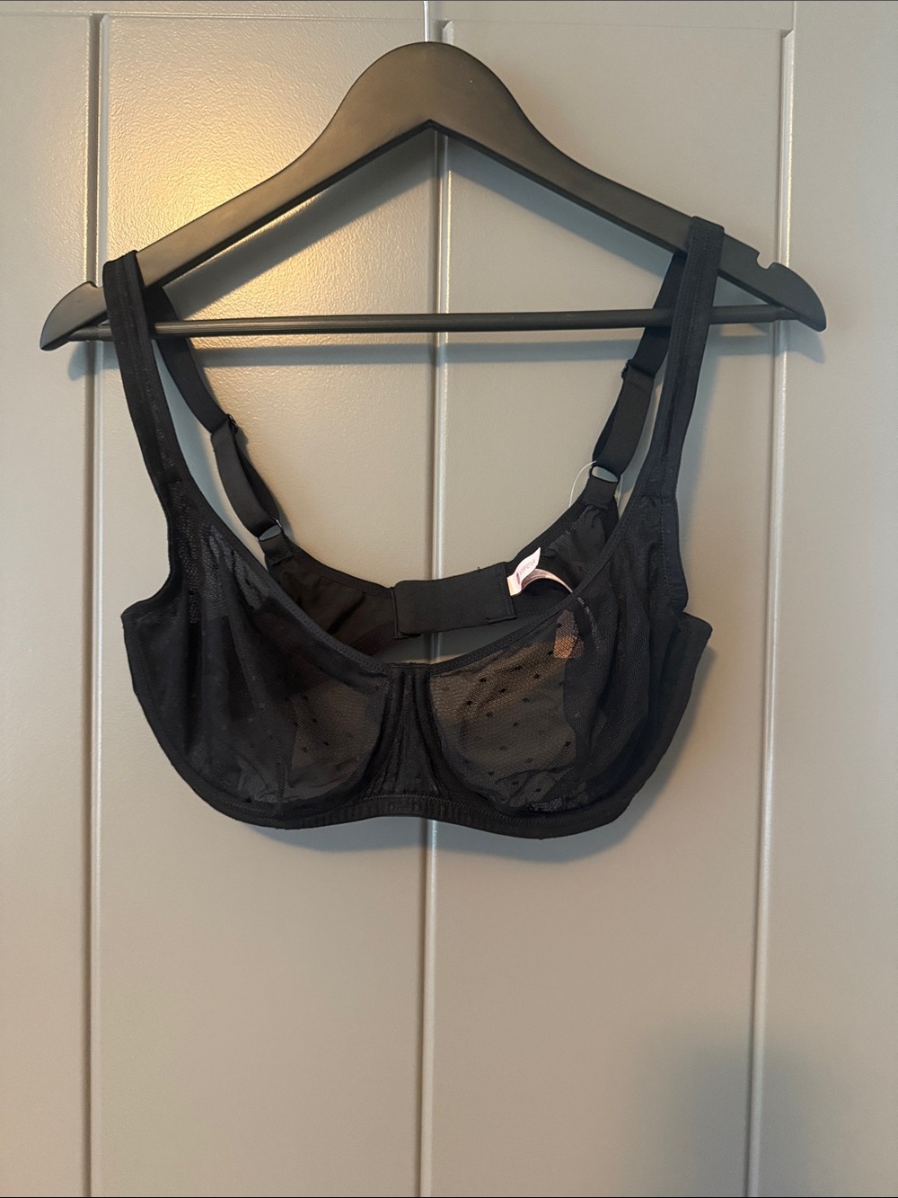 Dobreva Sheer Black Support Underwire Bra with Adjustable Straps